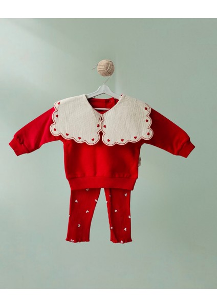 Kırmızı Kız Bebek 2’li Takım – Pantolon ve Sweatshirt fiyatları