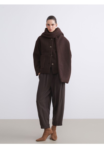 Yeni Sezon Bisiklet Yaka Atkılı Kadın Kaşe Kaban fiyatları