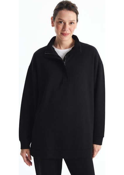 Yeni Sezon Dik Yaka Kadın Sweatshirt Tunik