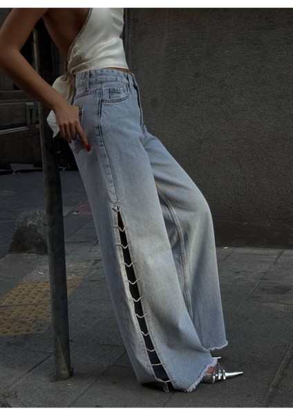 Pinterest Tasarım Taşlı Baggy Kot Pantolon modelleri