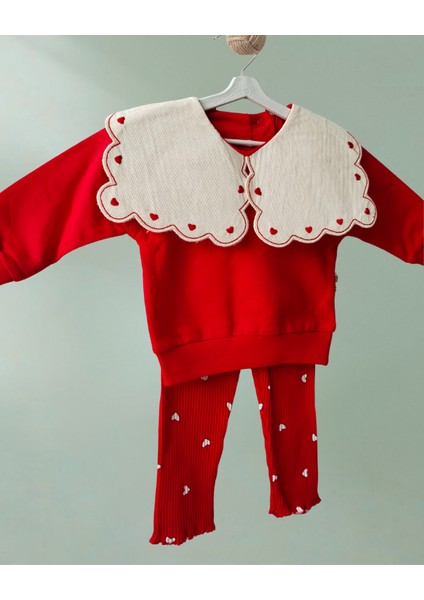 Kırmızı Kız Bebek 2’li Takım – Pantolon ve Sweatshirt