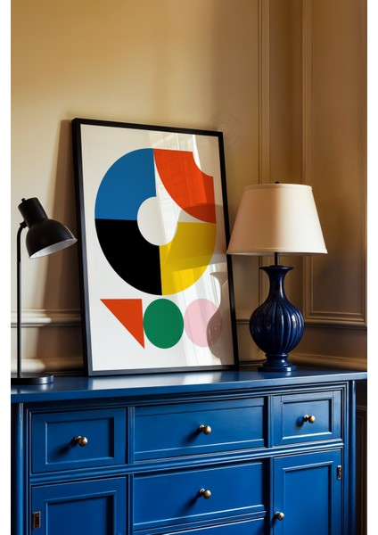 Bauhaus Serisi Siyah Çerçeveli Poster, Tablo No:9 fiyatları