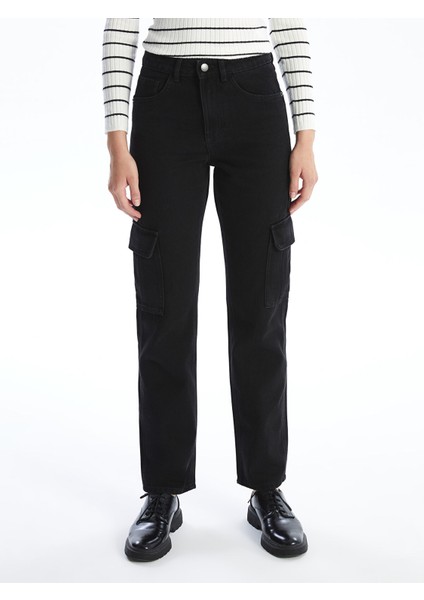 Yeni Sezon Straight Fit Kadın Kargo Jean Pantolon fiyatları