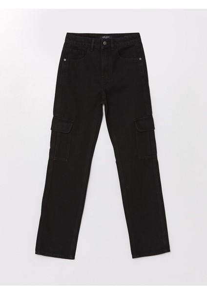 Yeni Sezon Straight Fit Kadın Kargo Jean Pantolon indirimleri