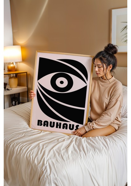 Bauhaus Serisi Ahşap Çerçeveli Poster, Tablo No:62 modelleri