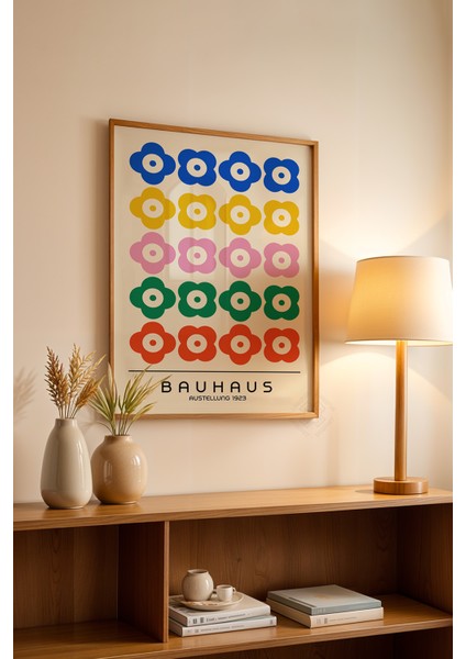 Bauhaus Serisi Ahşap Çerçeveli Poster, Tablo No:97