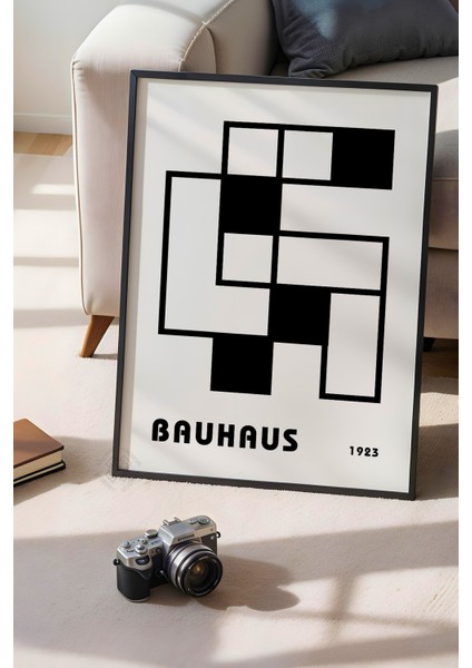Bauhaus Serisi Siyah Çerçeveli Poster, Tablo No:51