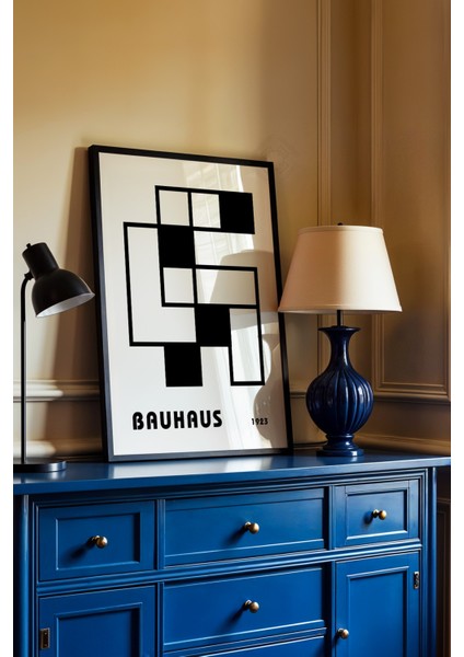Bauhaus Serisi Siyah Çerçeveli Poster, Tablo No:51 fiyatları