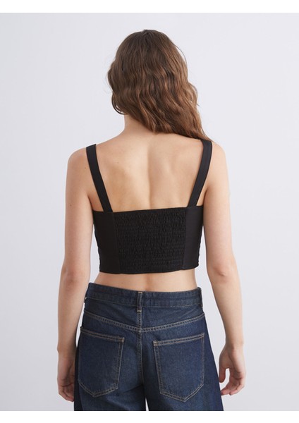 Yeni Sezon Kare Yaka Askılı Crop fırsatları