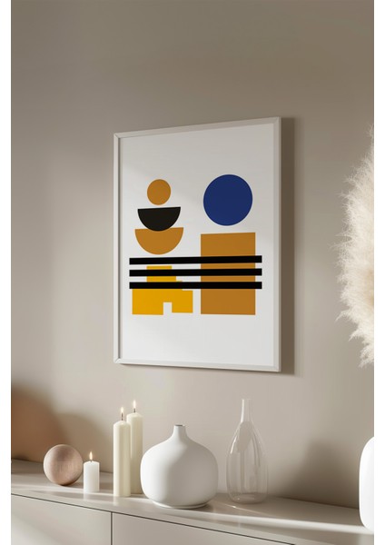 Bauhaus Serisi Beyaz Çerçeveli Poster, Tablo NO:103