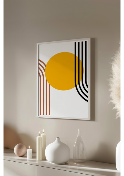 Bauhaus Serisi Beyaz Çerçeveli Poster, Tablo NO:101