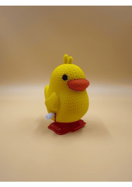 Sarı Kurmalı Hareketli Pilsiz Ördek Figürlü Oyuncak / Verslab Print