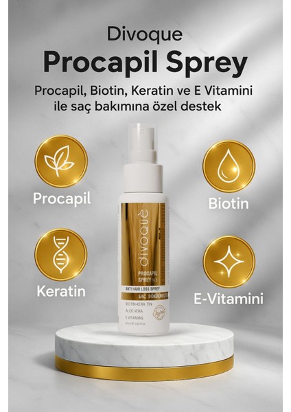 Procapil Sprey 60 ml + Divoque Kepek Ve Dökülme Karşıtı Şampuan 200 ml fırsatları