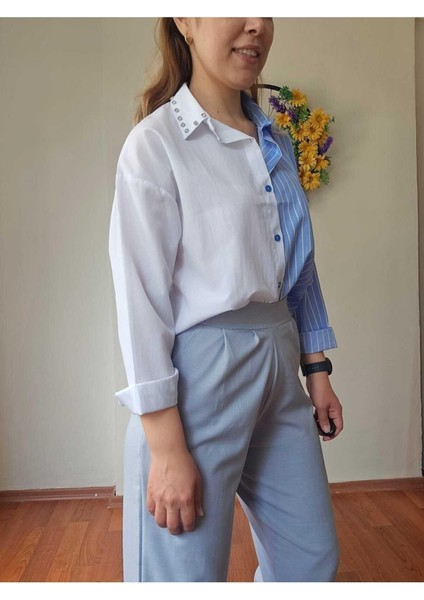 Yüksek Bel Beli Lastikli Likralı Keten Haki Yeşil Renk Kadın Şalvar Pantolon fiyatları