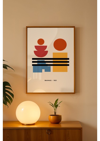 Bauhaus Serisi Ahşap Çerçeveli Poster, Tablo NO:107 fiyatları