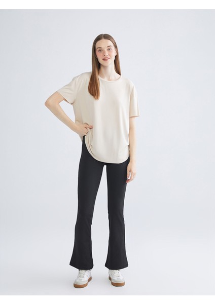 Yeni Sezon Beli Lastikli Ispanyol Paça Kadın Spor Tayt fiyatları