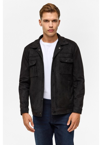 Süet Erkek Mont MN2008700513 Siyah