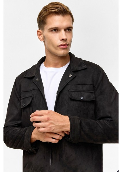 Süet Erkek Mont MN2008700513 Siyah fiyatları