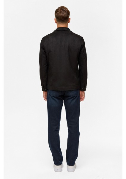 Süet Erkek Mont MN2008700513 Siyah modelleri