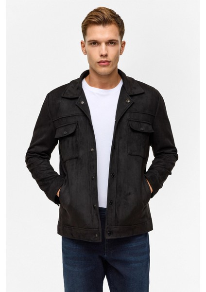 Süet Erkek Mont MN2008700513 Siyah indirimleri