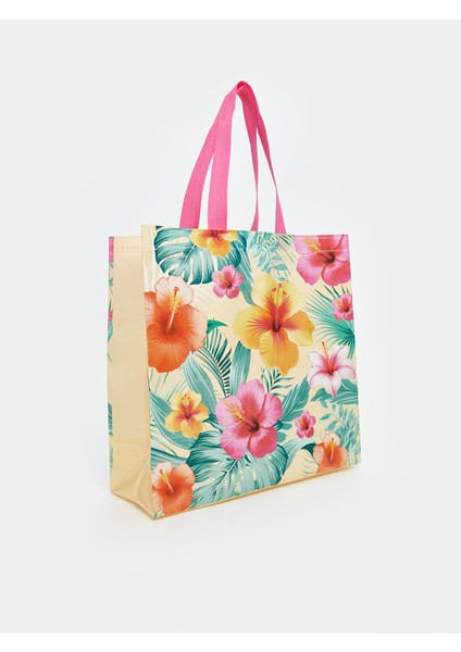 Yeni Sezon Çiçek Desenli Kadın Alışveriş Çantası fiyatları