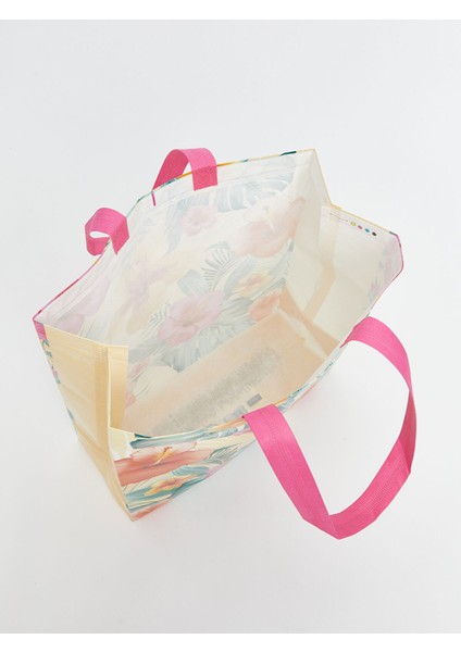 Yeni Sezon Çiçek Desenli Kadın Alışveriş Çantası modelleri