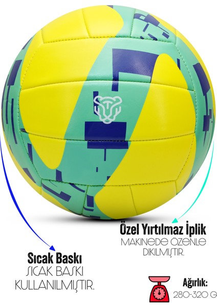 VT800 Spike Voleybol Topu Pompalı Yumuşak Doku Semi-Pro İç-Dış Mekan Soft Touch 300 g No:5
