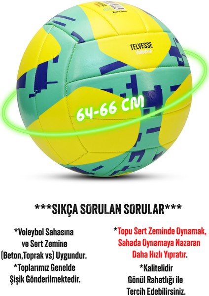 VT800 Spike Voleybol Topu Pompalı Yumuşak Doku Semi-Pro İç-Dış Mekan Soft Touch 300 g No:5