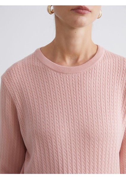 Yeni Sezon Bisiklet Yaka Kendinden Desenli Kadın Triko Kazak fırsatları