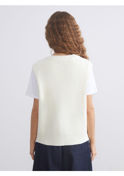 Yeni Sezon V Yaka Ayı Nakışlı Kadın Triko Süveter fırsatları