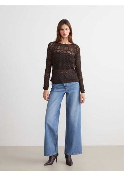 Yeni Sezon Kayık Yaka Ajurlu Kadın Triko Kazak fiyatları