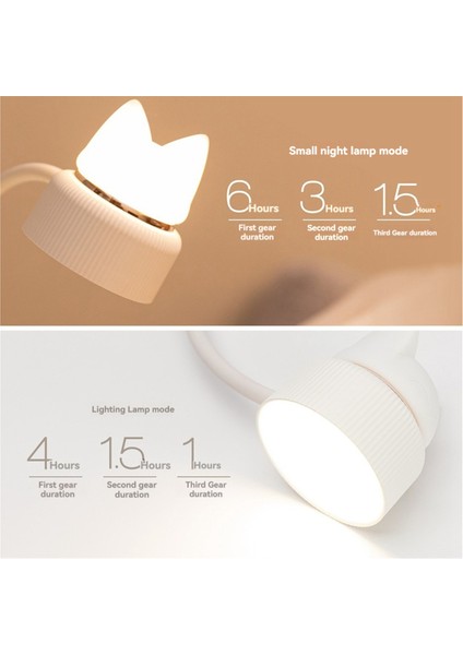 LED Masa Lambası ile USB Şarjı Katlanır Işık Üç Vitesli Ayarlanabilir Kedi Akıllı Ev Için Gece Işığı Okuma (Yurt Dışından) modelleri