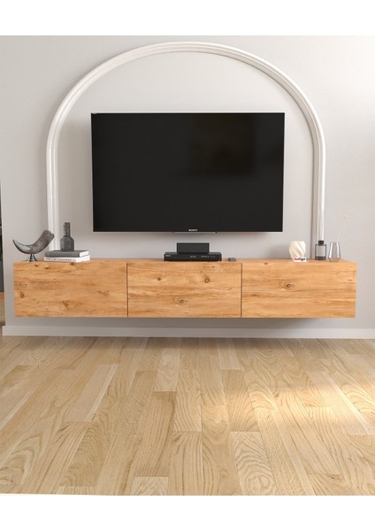 Tv Ünitesi Tv Sehpası Düşer Kapaklı Tv Ünitesi Televizyon Sehpası 180 cm Marvel Çam fiyatları