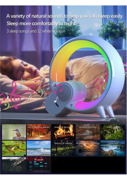 Ortam Işığı, 14 Çeşit Işık Efekti, 15 Çeşit Beyaz Gürültü Işığı, USB Başucu Hediye Gece Işığı Uyumak Için (Yurt Dışından) modelleri