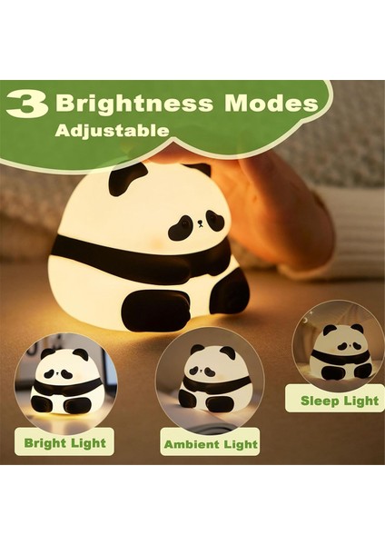 Sevimli Panda Gece Işığı, LED Squishy Yenilik Hayvan Gecesi Lambası, 3 Seviye Dimmable Gece Işığı Ev Dekoru (Yurt Dışından) modelleri