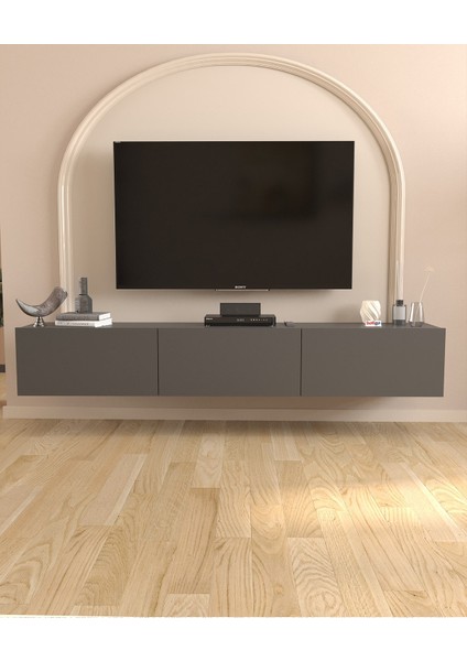 Tv Ünitesi Tv Sehpası Düşer Kapaklı Tv Ünitesi Televizyon Sehpası 180 cm Marvel Antrasit fiyatları