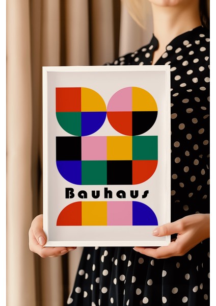 Bauhaus Serisi Beyaz Çerçeveli Poster, Tablo No:13 modelleri