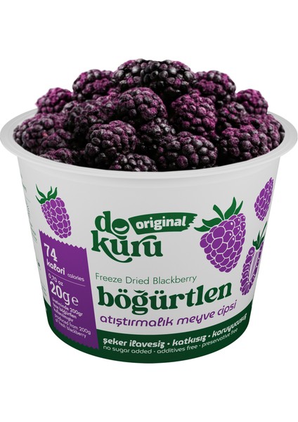 Original Böğürtlen Atıştırmalık Meyve Cipsi - Dondurularak Kurutulmuş Böğürtlen - Freeze Dried Böğürtlen