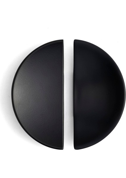 4716 Yarım Daire Oval Kulp Siyah Renk Tek Adet 32 mm