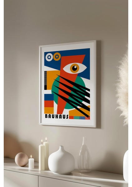 Bauhaus Serisi Beyaz Çerçeveli Poster, Tablo No:1