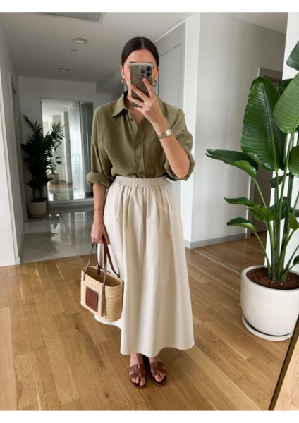 Siyah Beli Lastikli Poplin Yandan Cepli Etek modelleri