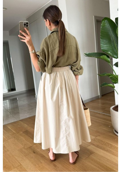 Siyah Beli Lastikli Poplin Yandan Cepli Etek fırsatları