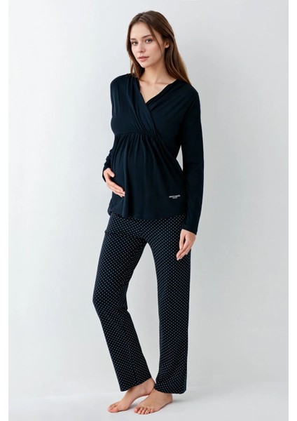 Kadın Hamile Giyim Pamuklu & Modal Uzun Kol Kutulu Pijama Takımı (Çorap Hediyeli) L1.PC.909.4.001 modelleri