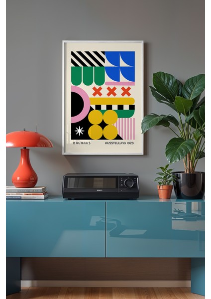 Bauhaus Serisi Beyaz Çerçeveli Poster, Tablo No:96 fiyatları