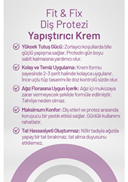 Diş Protezi Yapıştırıcı Krem Bitkisel İçerik ve Papatya Aromalı 40 gr Yüksek Konfor fırsatları