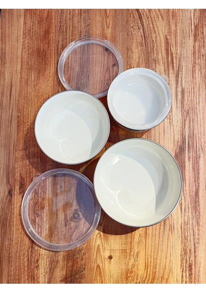 Kelebek Desenli 3’lü Emaye Saklama Kabı Seti – Vakumlu Kapaklı indirimleri