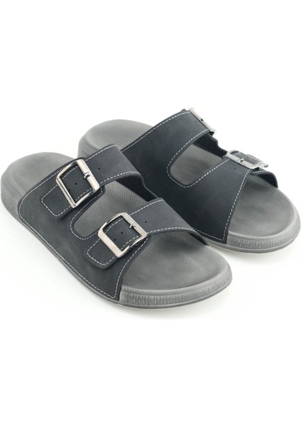 Erkek Yazlık Suni Deri Iki Toka Ayarlanabilir Rahat Taban Günlük Terlik modelleri