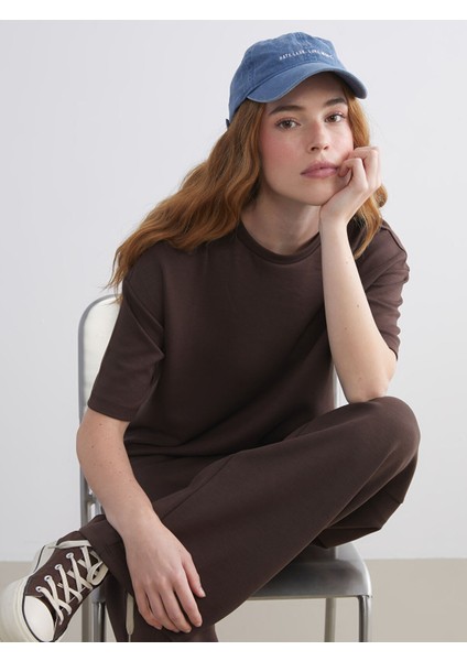 Yeni Sezon Bisiklet Yaka Oversize Kadın Tişört