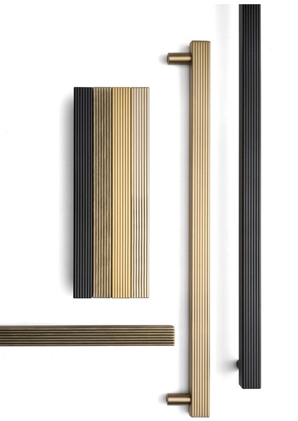 8801 Çizgili Modern Kalın Kulp Siyah Renk 512 mm fırsatları