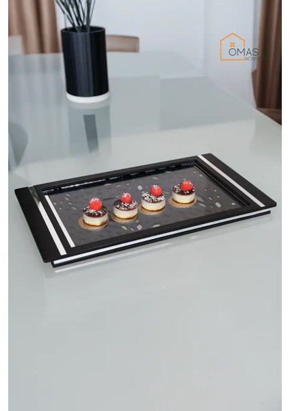 Premium Gümüş Dekoratif Ahşap Camlı Sunum Tepsisi, Ahşap Camlı Sunum Tepsisi, Tepsi fiyatları